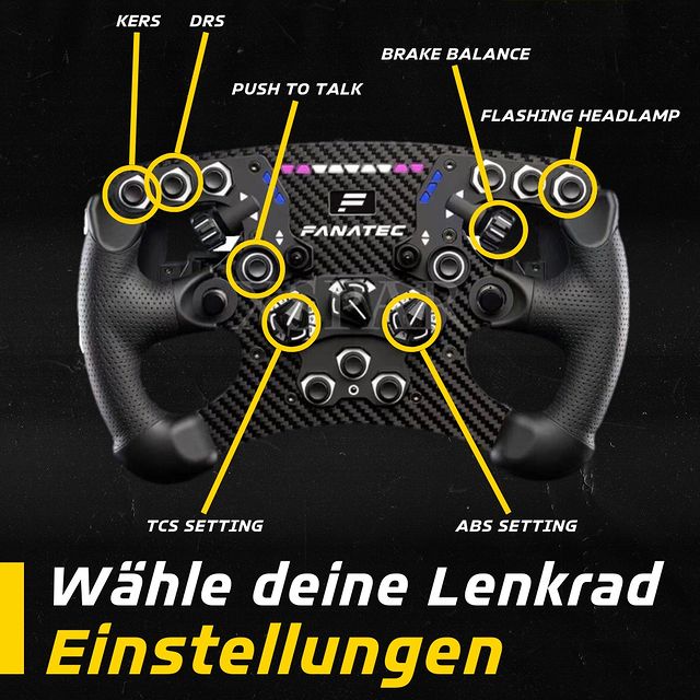 🎮 Wähle deine Einstellungen am Lenkrad mit Bedacht! 🎮

▶️ Brake Balance ⬆️: bessere Stabilität in engen Kurven
▶️ Brake Balance ⬇️: mehr Bremskraft
▶️ TCS & ABS: individuelle Anpassung des Fahrverhaltens des Autos an den persönlichen Fahrstil
▶️ Pu...