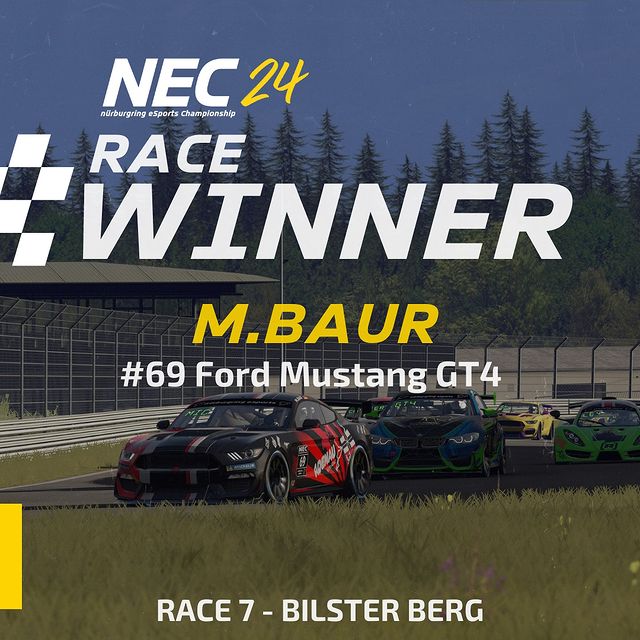 🏁 Race 7 Results and Standings Update! 🏁

Congratulations to M. Baur for dominating Race 7 at Bilster Berg in the #69 Ford Mustang GT4, securing another victory and solidifying his lead in the championship standings! 🔥💪

The battle continues to h...